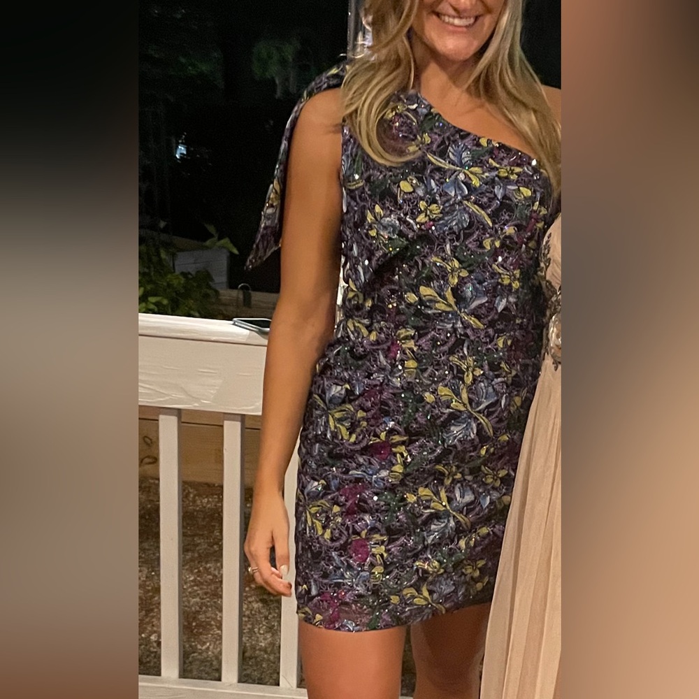 Dress the Population one shoulder sequin dress